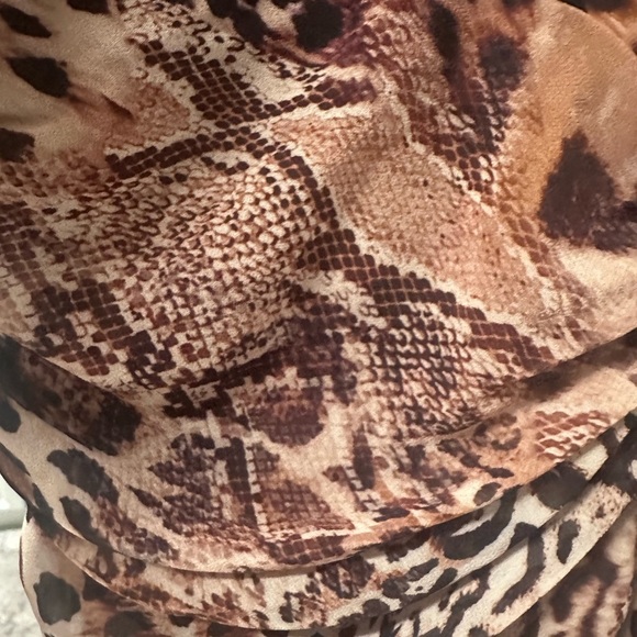 Michael Costello x REVOLVE Natalia Gown in Brown Animal Medley - Picture 8 of 11